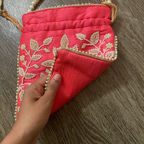 Pink Drawstring Purse - Picture 3 of 5